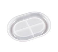 Moldes de resina de silicona con forma ovalada de corazón, molde de bandeja rodante, plato de fundición epoxi, recipiente de caramelos, bandeja de flores de resina