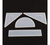 Moldes de resina de silicona de 4 formas, rectas, cuadradas, triangulares, herramienta de fabricación de transportador de resina, grande