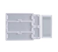 Moldes de resina de silicona para almacenamiento de joyas, fundición epoxi para estuche, 19 x 15 cm, rectangular, para almacenamiento de dominó