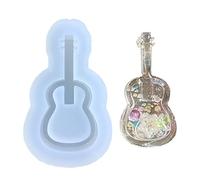 Moldes de resina de silicona para guitarra, molde de resina epoxi para hacer joyas, colgante para llavero, adorno para decoración del hogar