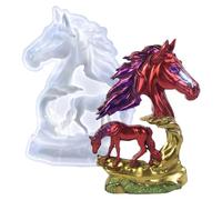 Moldes de resina de silicona, reutilizables, fáciles de liberar, moldes de resina epoxi en forma de caballo, para hacer decoración del hogar, oficina, estantes, adornos de mesa, artes y manualidades