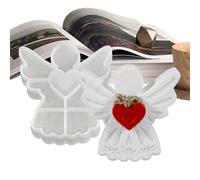 Moldes de Resina Epoxi | Corazon Angel Reutilizable Antiadherente - Moldes Flexibles Y Para Velas - para Hacer Jabon Velas Yeso Manualidades Decoracion del Hogar Cumpleanos