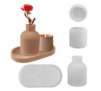 Moldes de resina epoxi de silicona - Juego de herramientas de manualidades flexibles y reutilizables, forma de jarrón decorativo para formas creativas de fundición, ideas artísticas de vertido