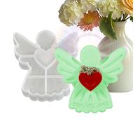 Moldes de Resina Epoxi, Suministros de Manualidades Corazón Ángel, Moldes Angulares De Silicona Para Artesanias, Para Hacer Jabon Velas Yeso Decoracion Del Hogar