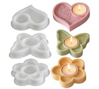Moldes De Resina: Juego Flexible De Silicona De 3 Piezas, Cavidad En Forma De Candelabro, Superficie Antiadherente De Fácil Liberación, Tamaño Aproximado De 4,8 X 4 X 0,8 Pulgadas | Herramienta Artesa