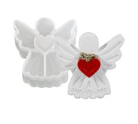 Moldes de resina: molde con diseño de ángel con corazón, suministros de fundición para manualidades, compuesto resistente a la temperatura, capacidad de desmoldeo sin esfuerzo, herramientas de arte