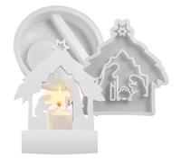 Moldes de resina para adornos de belén, suministros de artesanía de fundición epoxi, kits de proyectos de arte creativo, accesorios de decoración navideña, molde de vela para adolescentes, adultos