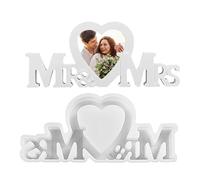 Moldes de resina para bodas - Mr & Mrs Love Molde de silicona para epoxi, herramienta de decoración de pasteles de fondant apto para alimentos, suministros de manualidades con guiones 3D para arcilla