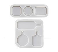 Moldes de resina para colgante de silicona para joyas, placa de fundición, bandeja de juego, llavero, con agujero para colgar, bandeja personalizada, forma colgante