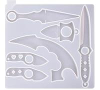 Moldes de resina para dagas, moldes de resina de silicona con 6 moldes de espada de diferentes formas, moldes de cuchillos epoxi Athame para llavero, cosplay, decoración de moldes artísticos