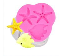 Moldes de resina para fundición, molde de silicona para tartas de animales del océano, criaturas marinas, caracolas, estrellas de mar, conchas, fondant, herramientas de decoración de pasteles, molde