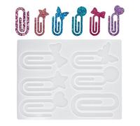 Moldes de resina para marcadores, molde de silicona epoxi, herramienta de manualidades de autoconstrucción, fácil liberación flexible, marca de libros para estudiantes, regalo para profesores, 7,87 x
