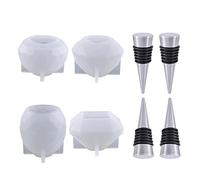 Moldes de resina para tapón de vino, forma de cristales, moldes epoxi, tapón de botella de vino, molde de silicona epoxi de cristal