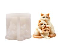 Moldes de silicona 3D apilables para gatitos, aptos para alimentos, temperatura de silicona para jabón de resina epoxi, decoración del hogar, elastómero de grado alimenticio