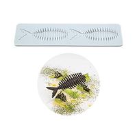 Moldes de silicona 3D de hojas huecas de chocolate, molde de panal de abeja, molde de caramelo, patrón de flores, molde de fondant (H_Fish Bone_9.2 x 2.2 x 0.2 pulgadas)