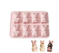 Moldes de silicona 3D para conejos de Pascua, 3D 8 cavidades grandes de conejito de Pascua para hornear, molde de chocolate de EasterChocolate Molds Candy Ice Mold, Cute Shape Kitchen Tool for Hot