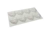 Moldes de silicona 3D para tartas de amor, 6 cavidades de diamante, corazón, fondant, herramientas de decoración, moldes de repostería de chocolate, herramientas para hornear (blanco-8 agujeros)