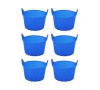 Moldes de silicona, 6 moldes antiadherentes para hornear para freidora de aire, resistentes al calor, para magdalenas, huevos, cupcakes, utensilios de horno reutilizables, negro, gris, rojo, azul