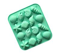 Moldes de silicona antiadherentes para hornear con 16 cavidades, estrellas de mar, chocolate, pasteles, dulces, utensilios de cocina, moldes para hornear pasteles