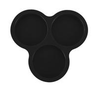 Moldes de silicona - Bandeja redonda para huevos de 3 cavidades, freidora de aire, sartén para magdalenas, pasteles pequeños, pudines, hamburguesas, desayuno, sándwich, patada, apto para lavavajillas