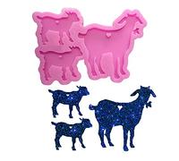 Moldes de silicona brillantes con forma de cabra y madre y bebé, para manualidades, llavero, arcilla polimérica, collar, colgante, joyería, resina, manualidades, mochila, decoración de pasteles, molde
