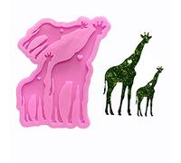 Moldes de silicona brillantes con forma de jirafa de animales brillantes para familia, madre y bebé, para manualidades, llavero, molde de polímero, collar, colgante, joyería, resina, manualidades,