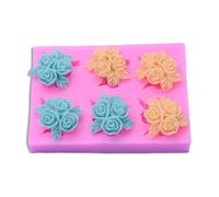 Moldes de silicona con 6 cavidades para decorar pasteles, fondant, galletas, jabón, azúcar, pudín, chocolate, caramelos duros, postres, velas