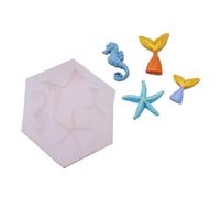 Moldes de silicona con diseño de estrellas de mar, pequeños accesorios para hacer chocolate creativo, accesorios de joyería de baño, diseño de moldes de silicona de grado alimenticio