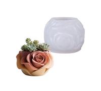 Moldes de silicona con diseño de rosas para decoración de cemento hechas a mano, bandejas de resina y manualidades de jardín, hormigón en forma de rosa