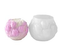 Moldes de silicona con esfera en relieve de flores para hornear para hacer resina epoxi, jabón, chocolate, decoración del hogar, molde de chocolate con flores de silicona