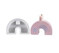 Moldes de silicona con forma de arco, molde de yeso hecho a mano, candelabro de mesa de jabón, adorno fácil de usar para candelabro de resina en forma de arco iris