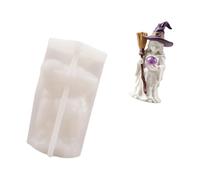Moldes de silicona con forma de bruja, molde de silicona para velas de Halloween, resistente calor, fácil de desmoldar para hacer velas, jabón, resina epoxi, bola de nigromante