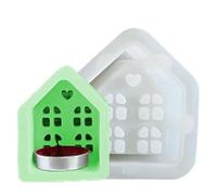 Moldes de silicona con forma de casa, moldes de silicona para velas en forma de casa, moldes de resina de liberación rápida, moldes de jabón antiadherentes reutilizables para portavelas
