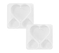 Moldes de silicona con forma de corazón de estrellas para fundición de resina, decoración del hogar para dijes de cadena, moldes colgantes de resina epoxi
