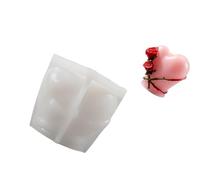 Moldes de silicona con forma de corazón en relieve de rosas resistentes a la temperatura, fáciles de desmoldar, para jabón de resina epoxi, elastómero, cera de vela para luces de cera