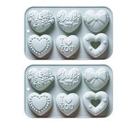 Moldes de silicona con forma de corazón, moldes para hornear chocolate, moldes para hornear magdalenas, suministros para el día de San Valentín, silicona, herramienta para magdalenas y galletas