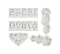 Moldes de silicona con forma de corazón y estrella, para hacer mousses y tartas, herramienta para hornear para hacer chocolate, fondant, postre, mousse, pasteles, suministros para hornear