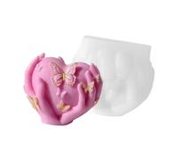 Moldes de silicona con forma de corazón y mariposa, materiales de grado alimenticio, fácil limpieza, herramienta de manualidades para el hogar, moldes de silicona para candelabros de resina de flores