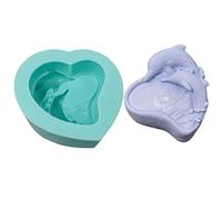 Moldes de silicona con forma de delfines, chocolate, caramelo, azúcar, manualidades, decoración de pasteles, arte familiar, jabón, moldes para hornear silicona