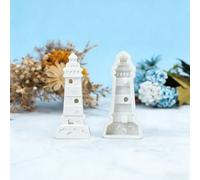 Moldes de silicona con forma de faro, 14 x 6 cm, diseño de faro marítimo, moldes de silicona para manualidades, sala de estar, decoración del hogar (B)