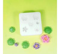 Moldes de silicona con forma de flor que te permiten hornear fácilmente varios pasteles, mejora tu experiencia de cocina y comienza tu viaje de postre. (Blanco, 7 x 7 x 2. 5 cm)