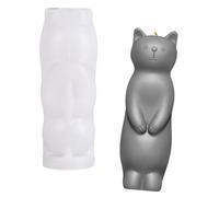 Moldes de silicona con forma de gato de pie para resina epoxi, decoración del hogar, moldes de silicona de yeso de animales, resistentes a la temperatura