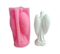 Moldes de silicona con forma de niña con alas en 3D para hacer jabón de resina epoxi, moldes de fondant para chocolate y caramelos
