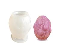 Moldes de silicona con forma de tulipanes, huevos de resina epoxi, hechos a mano, yesos, fundiciones de huevos, Pascua, suministros de silicona para manualidades