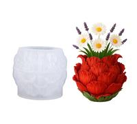 Moldes de silicona con pétalos de flores 3D para hacer macetas de conrete y decoración de yeso, contenedor de flores fundido