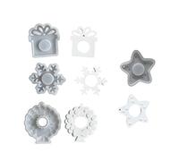 Moldes De Silicona Con Temas De Navidad 4 Piezas Navidad Con Estilo Copos Nieve Copos Nieve Forma Estrellas En Forma Accesorios Chocolate Chocolate.