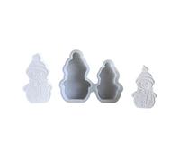 Moldes de silicona creativos de muñecos de nieve para manualidades de resina epoxi, adornos y regalos de festivales, suministros para hacer a mano, molde flexible de muñeco de nieve para caramelos