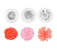 Moldes de silicona de 3 piezas, molde de silicona 3D, flores, rosas Austin, claveles y margaritas, adecuado para jabones hechos a mano, moldes de silicona, velas, decoración de manualidades
