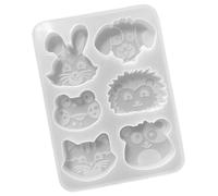 Moldes de silicona de animales con 6 cavidades para jabón de resina epoxi, fondant, caramelos, gelatina, pastel, chocolate, divertido molde con forma de animal
