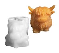 Moldes de silicona de animales | Lindos moldes | Molde con forma de de las tierras altas de alimenticio para pasteles, aperitivos, gelatina, cera, gomitas, hielo, hornear, jabón, caramelos